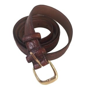 COLE HAAN Embossed Italian Calfskin Leather Belt Size 34 Waist